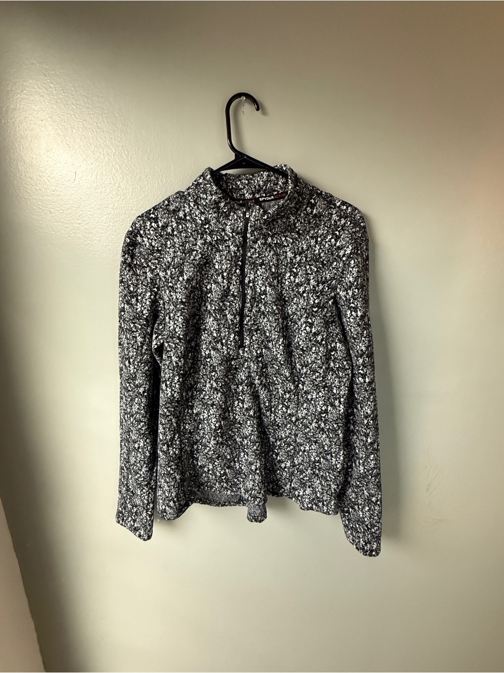 Spyder Active Black White Print Quarter Zip Pullover